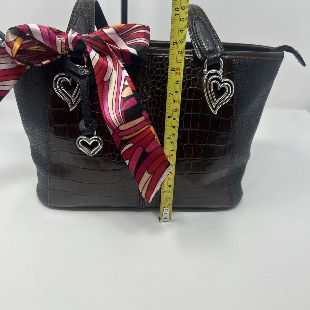 Brighton Shoulder Handbag Two Tone Black and Brown Purse W/ Dust Bag